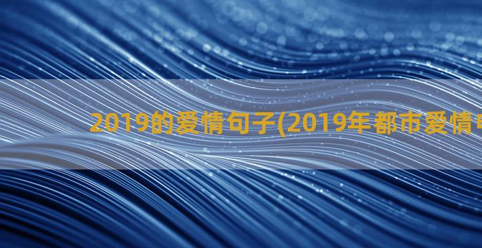 2019的爱情句子(2019年都市爱情电视剧)